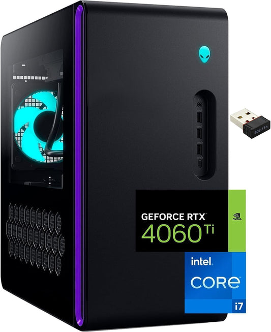 Aurora R16 2024 Gaming Desktop PC Computer, Intel 20-Core I7-14700F up to 5.4 Ghz, Geforce RTX 4060, 32GB DDR5, 1TB SSD, 1TB HDD, Wi-Fi 6E, Windows 11 Pro & Microsoft Office Lifetime License