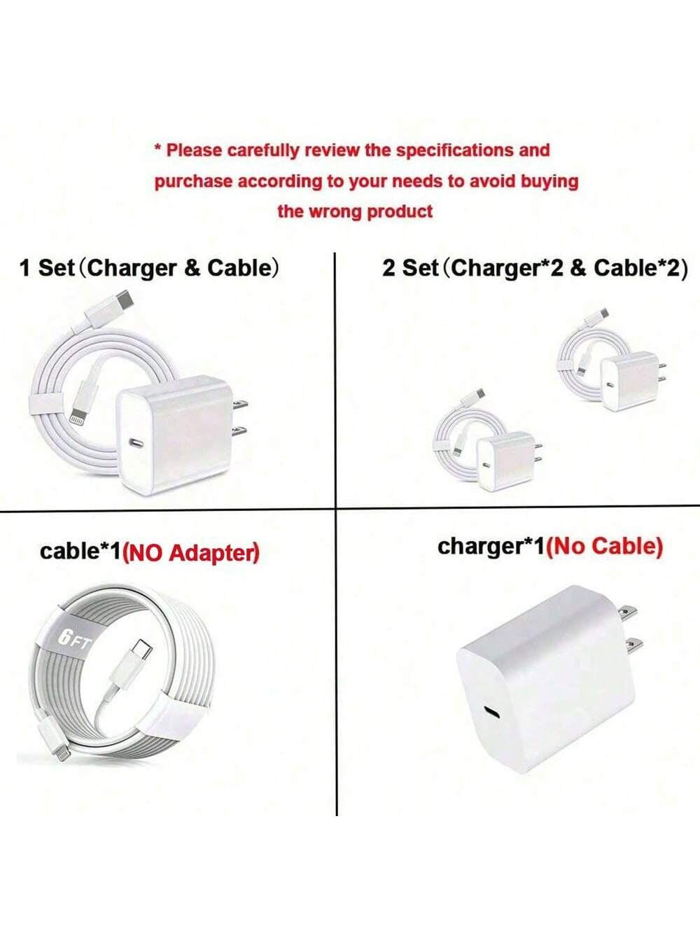 30W Charger Kit - 30W Fast Charging Adapter + 6.6Ft/200Cm High-Efficiency Data Sync Fast Charging Cable Compatible with Iphone 14/13/12/11 Pro/Plus/Xs/Xr/8/7/9, Ipad Series Wall Charger Set